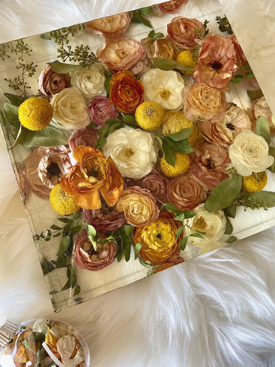 9x 9 Custom Wedding Flowers Bouquet Preservation in a Resin Etsy