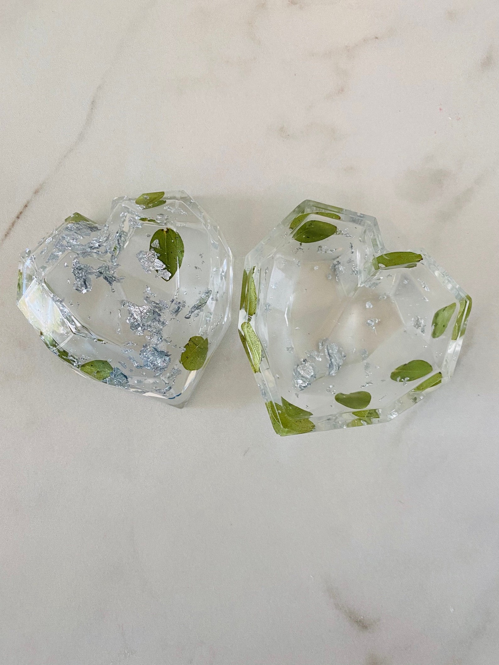 Resin Ring Holder With Flowers Heart Jewelry Holder Wedding Etsy