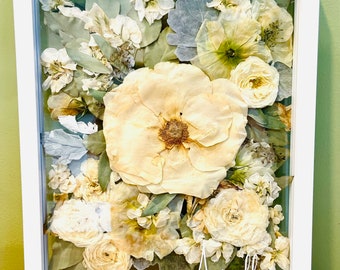 Pressed Flower Frame Bridal Preservation | Custom Pressed Flower Preservation | Pressed Flowers | Memorial Flowers | Wedding Flowers