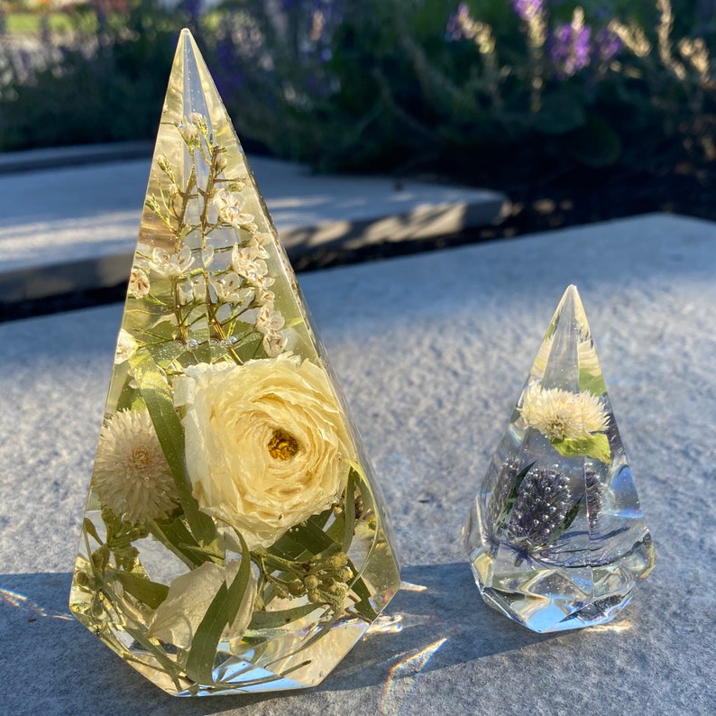 Resin ring holder with flowers Resin Ring Holder Cone Etsy