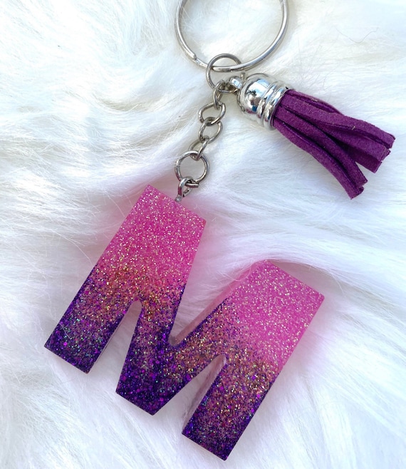 Letter Keychain, Custom Handmade Monogram Keychain, Custom Color Glitter  Keychain For: Gift, Bag Charm, Keys