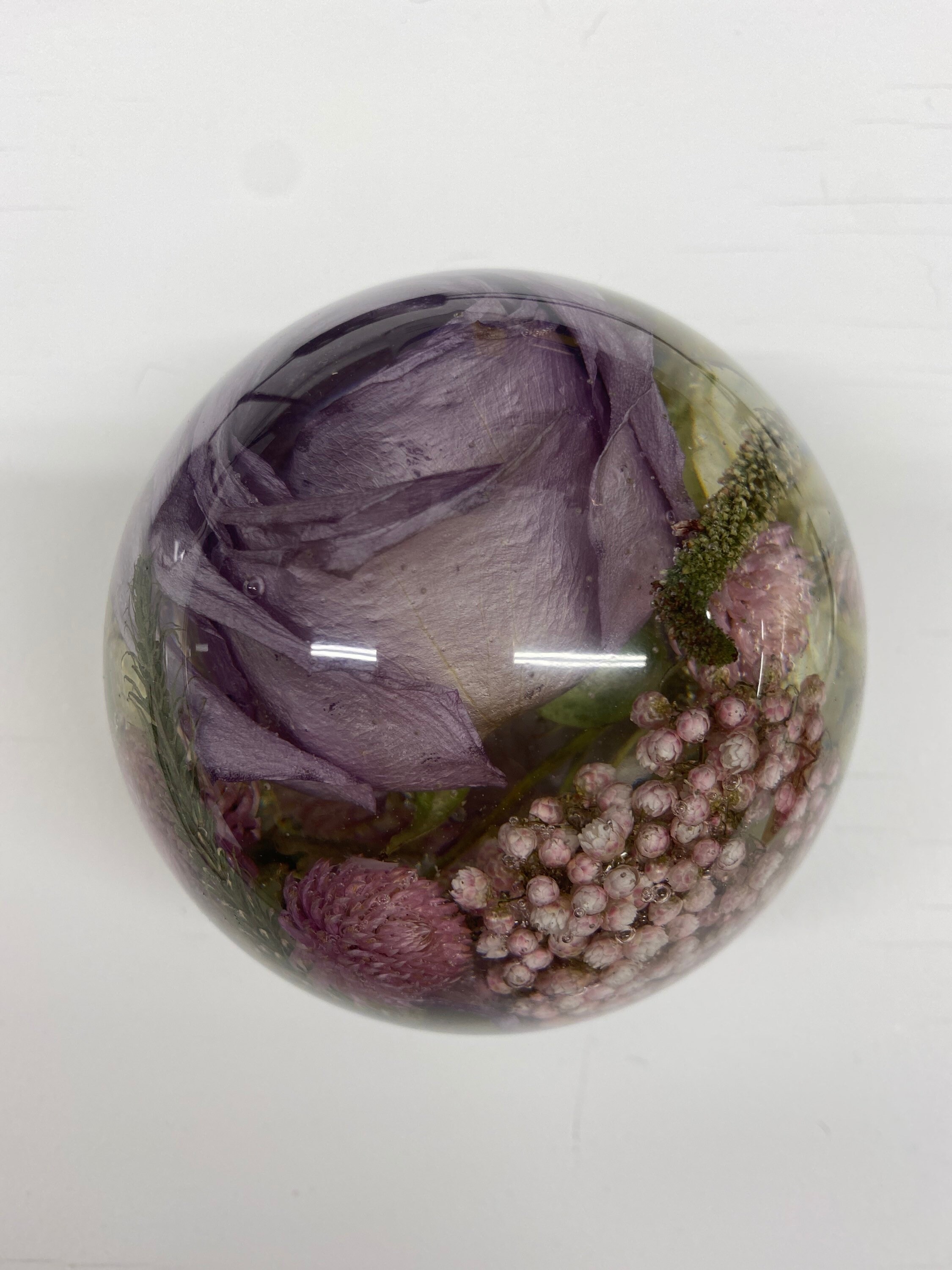 Flower Resin Paperweight Floral Preservation Large Etsy
