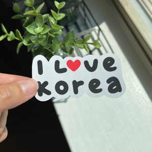 I Love Korea Sticker | Die cut, bullet journal, planner, laptop decal, glossy jumbo sticker