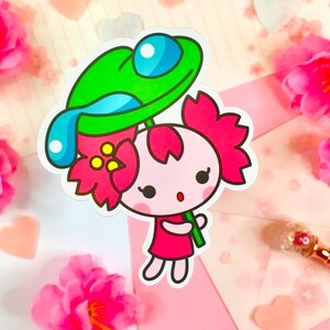Kawaii and Cute Cherry Blossom (Sakura) Pink Sticker | Die cut, bullet journal, planner, laptop decal, glossy jumbo sticker