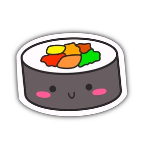 Kawaii and Cute Sushi/ Kimbap Asian Food Sticker Die cut | Etsy