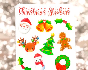 Cute & Kawaii Holiday/ Christmas Sticker Sheet | Kiss cut, bullet journal, planner, glossy