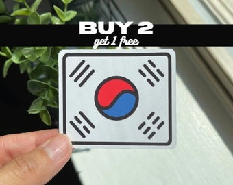 South Korean Flag Sticker BORDER | Die cut, bullet journal, planner, laptop & hydroflask/ waterbottle decal, glossy jumbo sticker