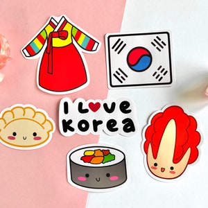 South Korean Culture Sticker Set/ Pack | Die cut, bullet journal, planner, laptop decal, glossy jumbo sticker