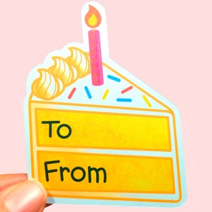 Happy Birthday Cake Gift/Present Tag/ Label | Matte Sticker