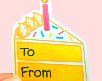 Happy Birthday Cake Gift/Present Tag/ Label | Matte Sticker