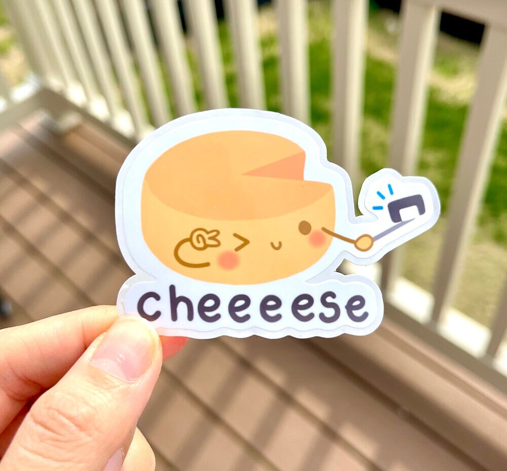Kawaii Cute Cheese Sticker | Die Cut, Bullet Journal, Planner, Laptop ...
