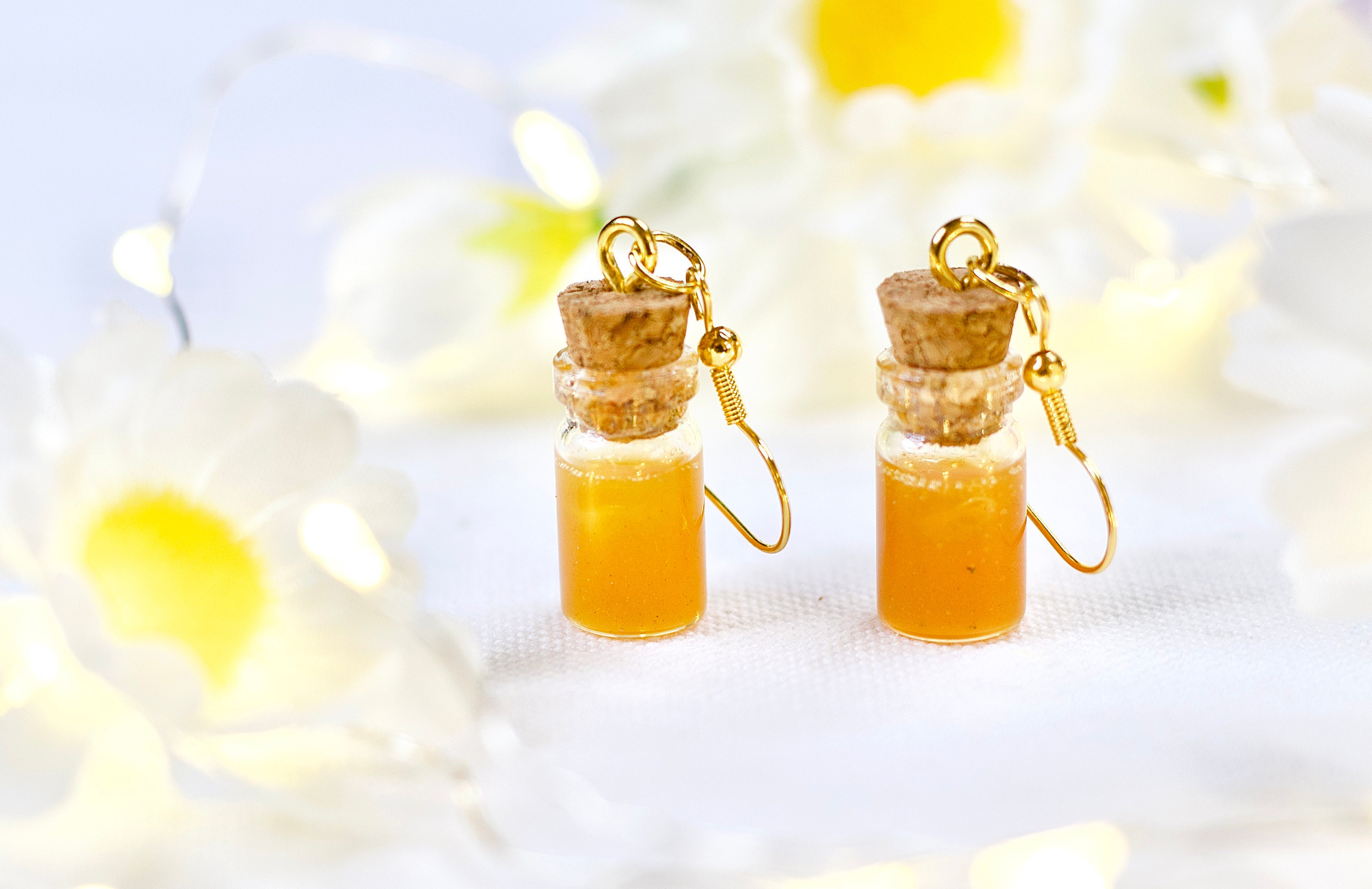 Honey Pot Earrings Resin jewelry miniature food dangle Etsy