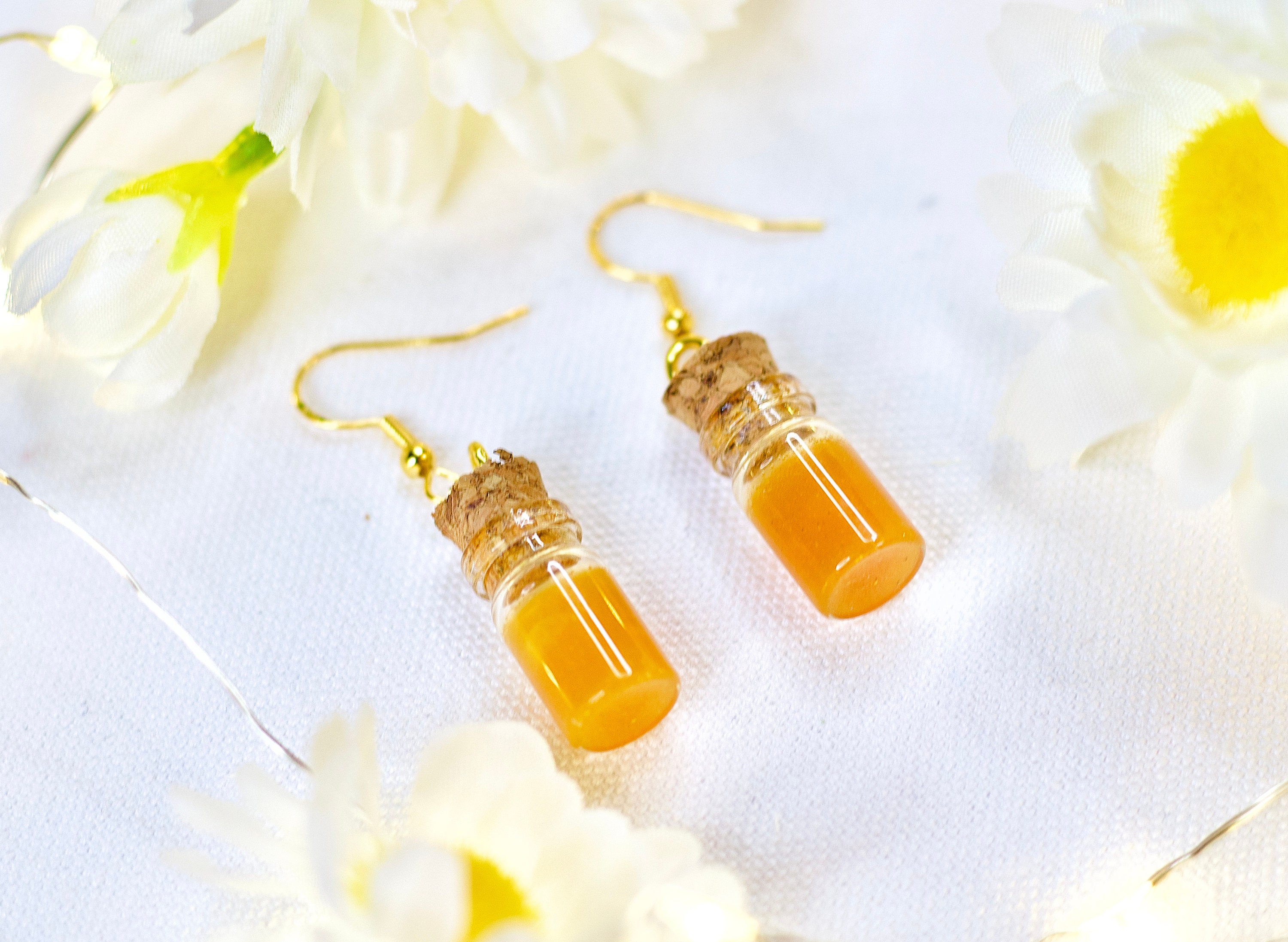Honey Pot Earrings Resin jewelry miniature food dangle Etsy