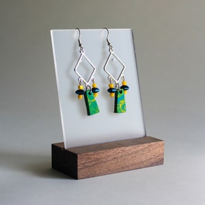 Geometric Unique Handmade Colorful Funky Polymer Clay Statement Dangle Earrings