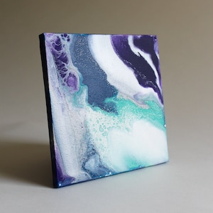 Abstract Colorful Paint Pouring Acrylic Fluid Art Original Painting - Sway