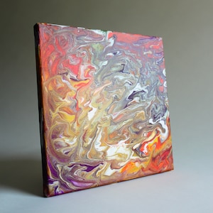 Abstract Colorful Paint Pouring Acrylic Fluid Art Original Painting - Transformation