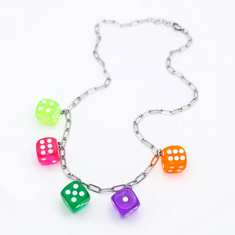 The Lucky Dice | Silver + Rainbow | Handmade Stainless Steel Paperclip ...