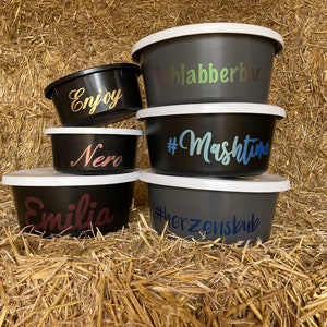 Feed bowl for horses, dogs & many more - individually printed 5 liters / large including lid