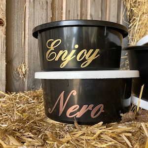 Feed bowl for horses, dogs & many more - individually printed 2 liters / small incl. lid