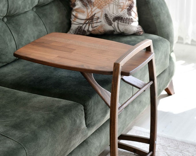 Portable Wooden C Shaped Coffee Table Modern Living Room - Etsy