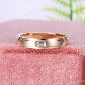 Minimalist paar passende Eheringe, seine und ihre Ringe, männlicher Versprechen Ring, Jubiläums Ringe, Jungs Engagement Ringe, moderne Männer Ring