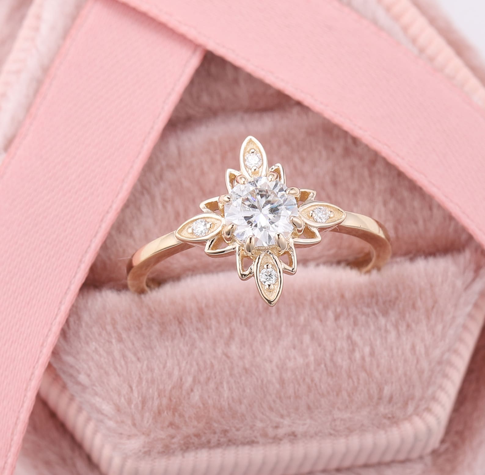 Star Diamond Engagement Ring, Starry Night Promise Ring, 0.5ct ...