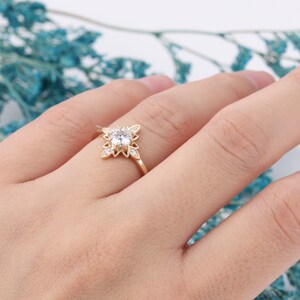 Star Diamond Engagement Ring, Starry Night Promise Ring, 0.5ct ...