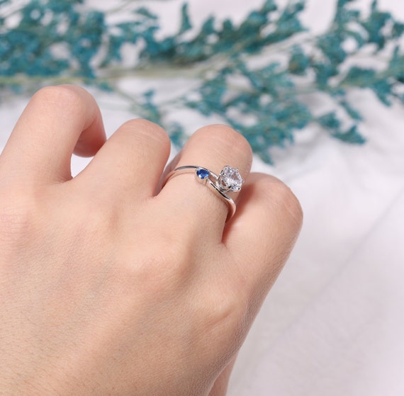 Dark Blue Sapphire Personalized Birthstone Ring, Custom Solitaire