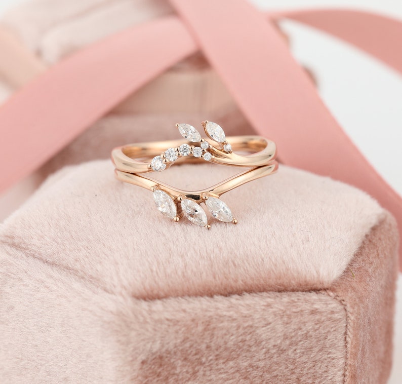 3 Piece Bridal Ring Set Three Sets Wedding Ring Moissanite - Etsy