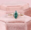 Art Deco Engagement Marquise Cut Green 1 Carat Moissanite Marquise Promise Ring, Marquise Shaped Diamond Solitaire Vintage 1ct Anniversary product logo