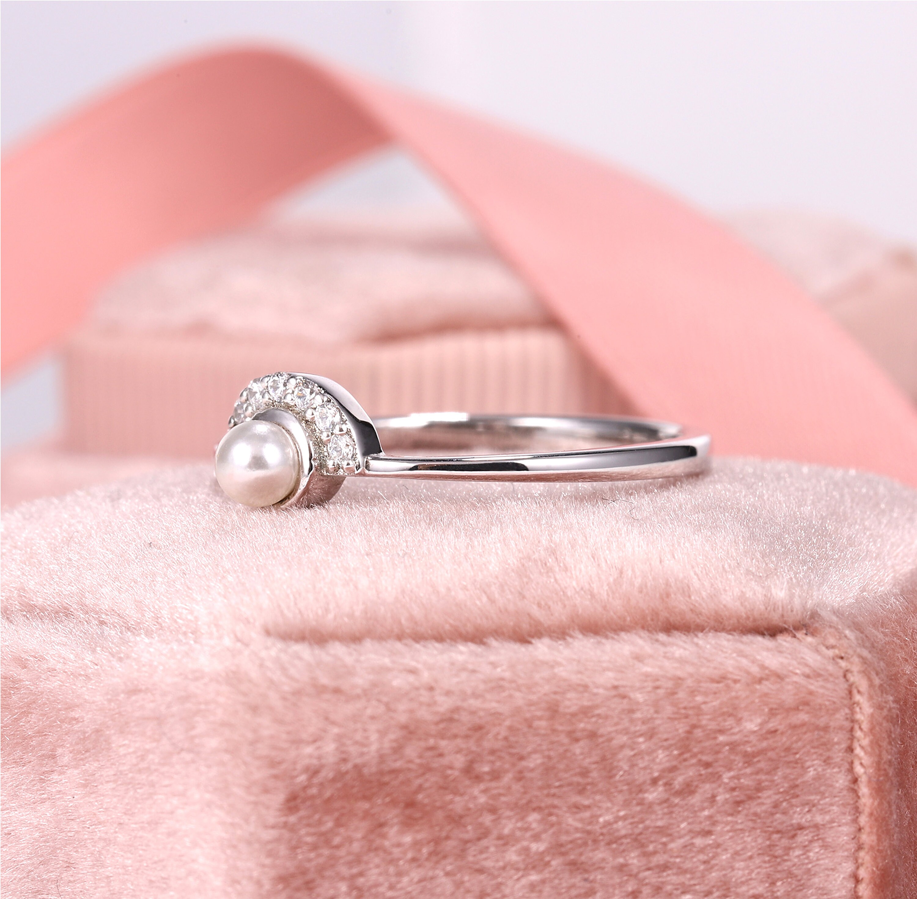 Half pearl hotsell ring