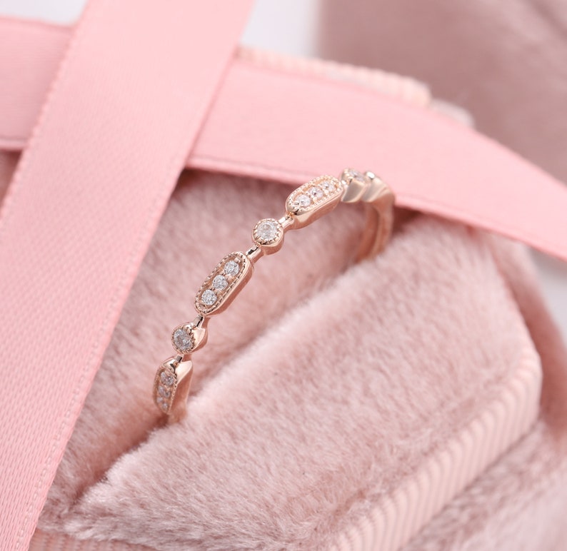 Vintage Everyday Rings Dainty Rose Gold Engagement Ring Etsy