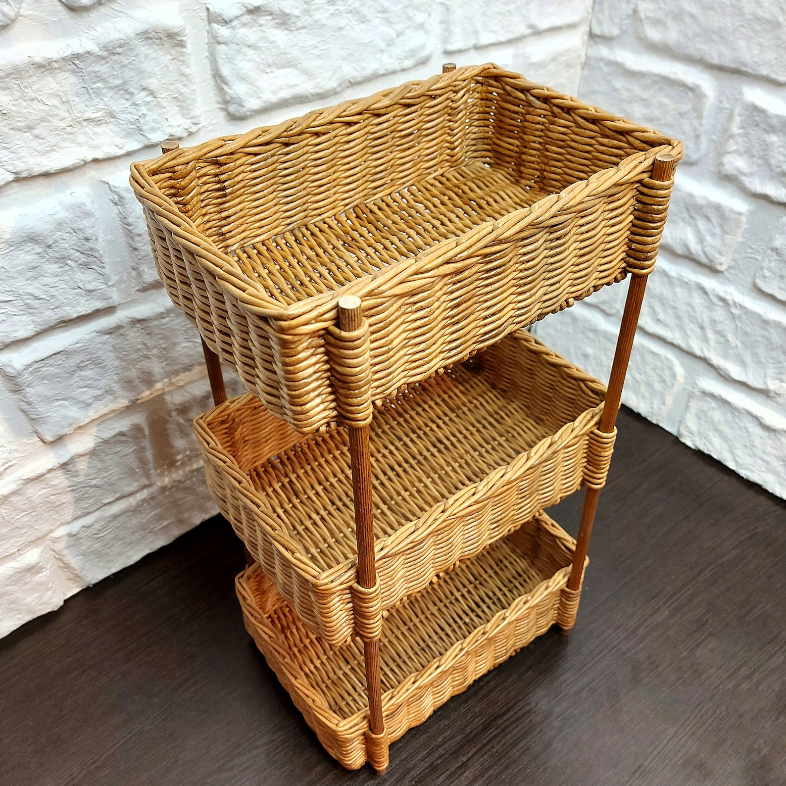 Fruits basket wicker shelf kitchen basket Etsy