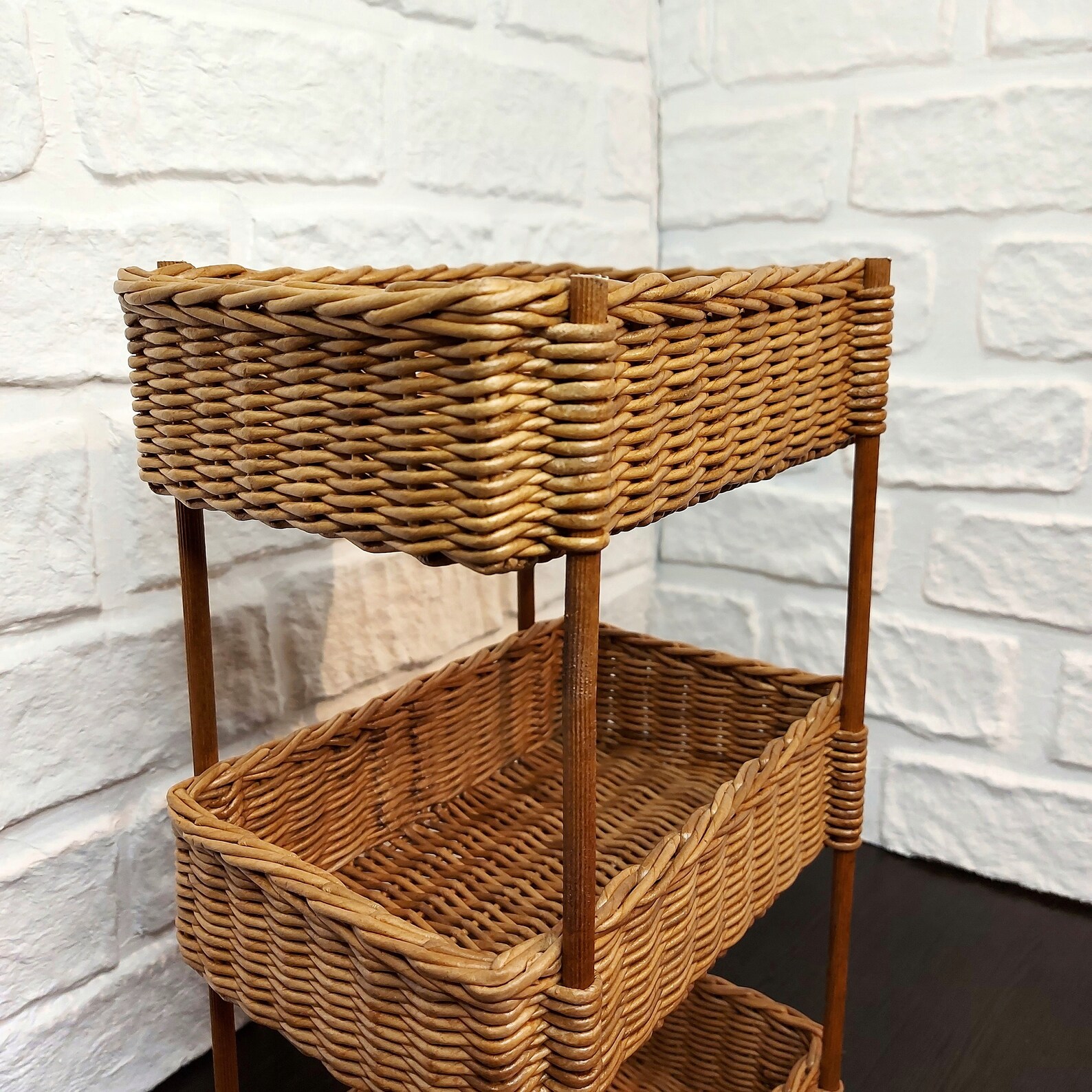 Fruits basket wicker shelf kitchen basket Etsy