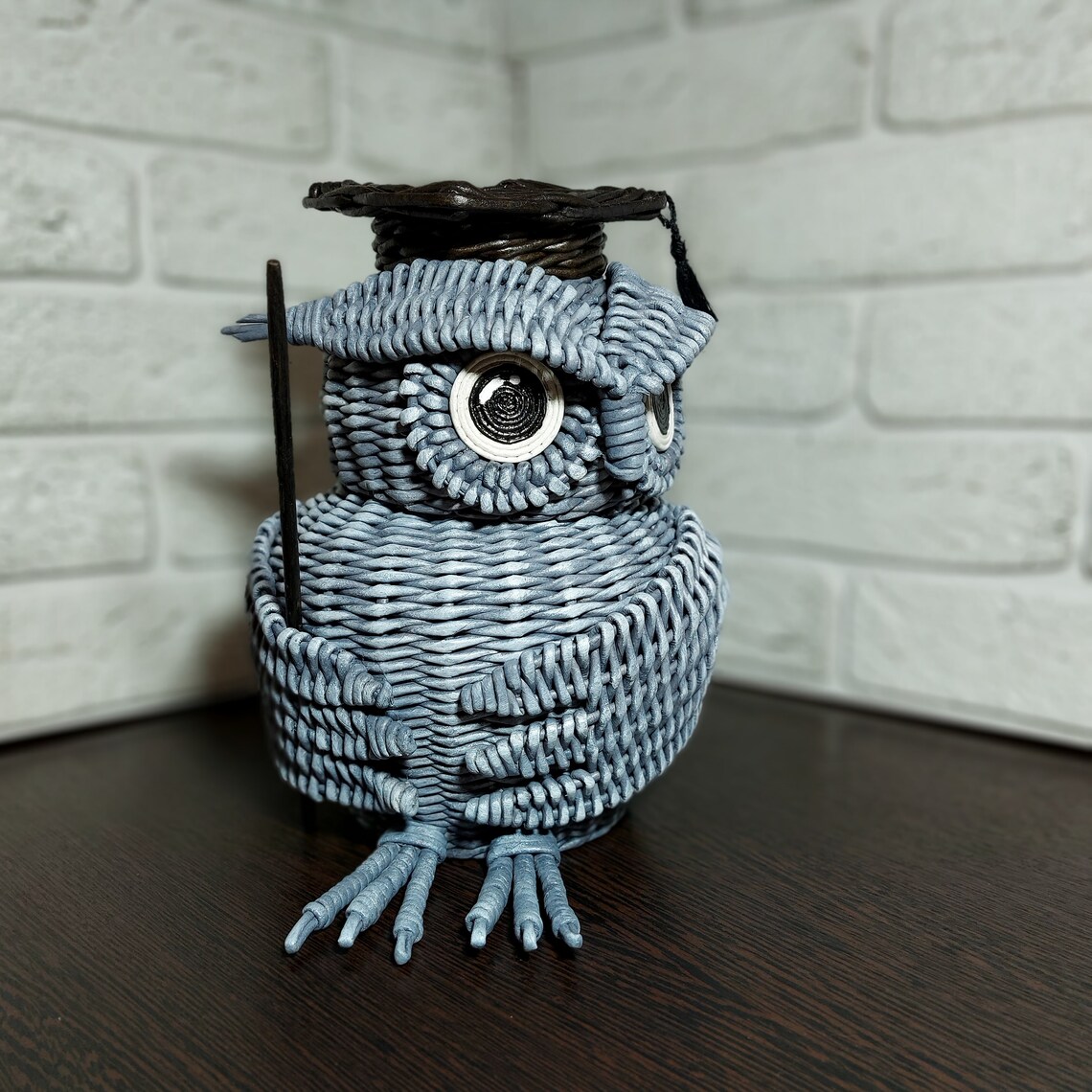 Wicker Owl Basket Wicker Owl Storage Jewelry Box Etsy