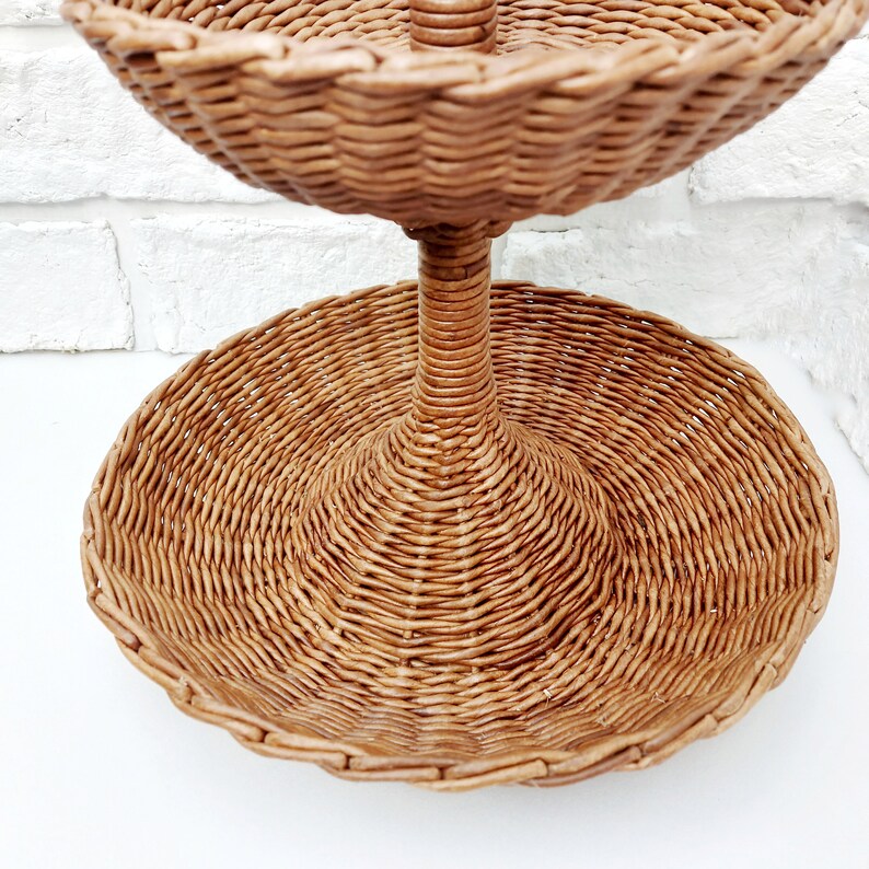 Fruit Bowl.three Tiered Wicker Basket.large Round Basket Etsy
