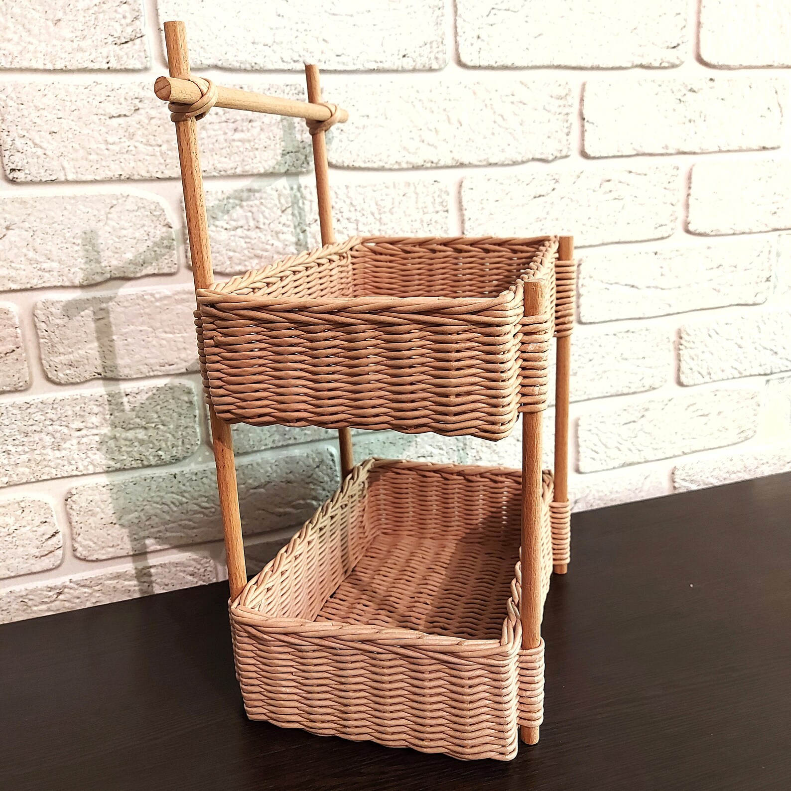 Woven fruit basket Essential oil shelfwicker basket fruit Etsy