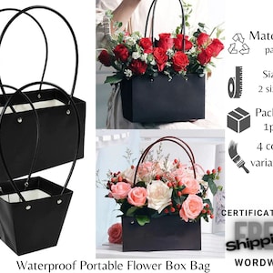 Caixa de flores portátil, à prova d'água, papel, bolsa de presente, bolsa kraft, casamento, rosa, festa, caixa de presente, embalagem para doces, bolo, aniversário