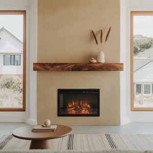 Rustic Floating Wood Mantel Shelf for Fireplace Wall Decor Modern Farmhouse Living Room Accent Display