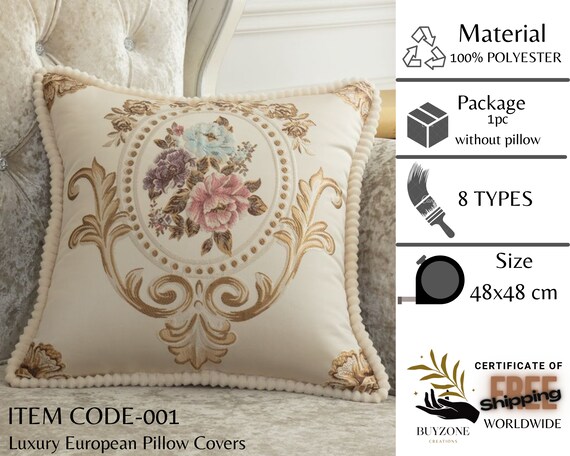 European Pillow Covers
 Luxury European Pillow Covers Decorative 48x48 Floral Designer