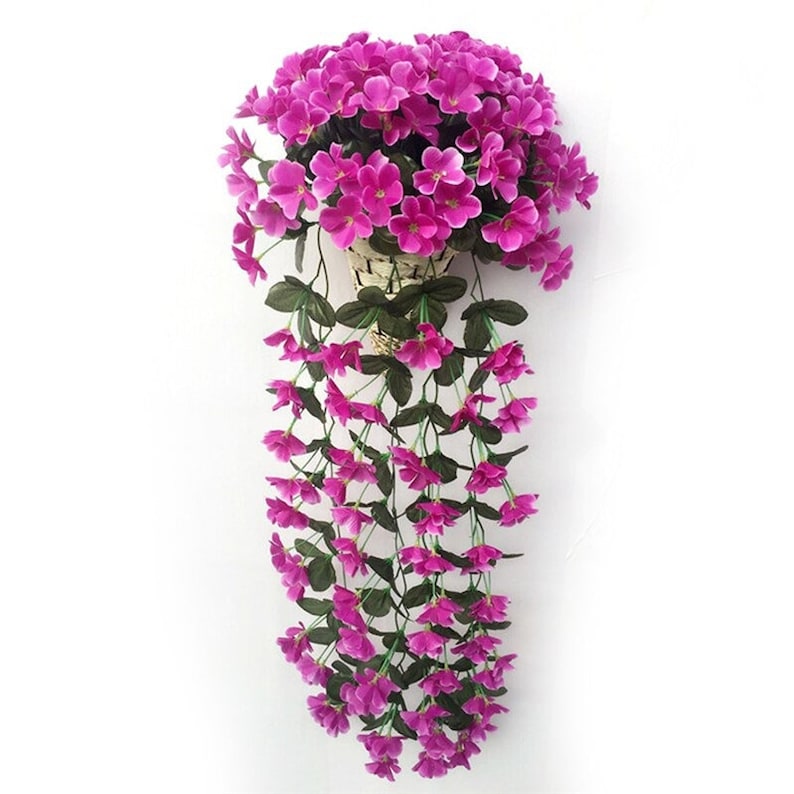 Guirlande artificielle pour la décoration Guirlande violette suspendue rose vigne fleurs guirlande fleurs pour mariage vigne guirlande fête décoration de la maison image 4