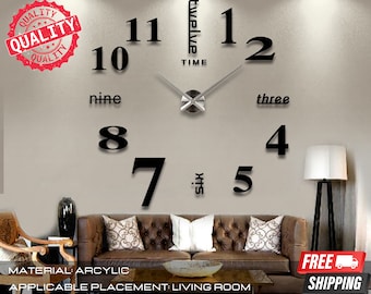 Home decoration big mirror wall clock modern design 3D DIY large decorative wall clocks watch wall unique gift