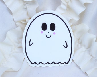 Chubby Ghost Sticker - Spooky Sticker - Halloween Sticker