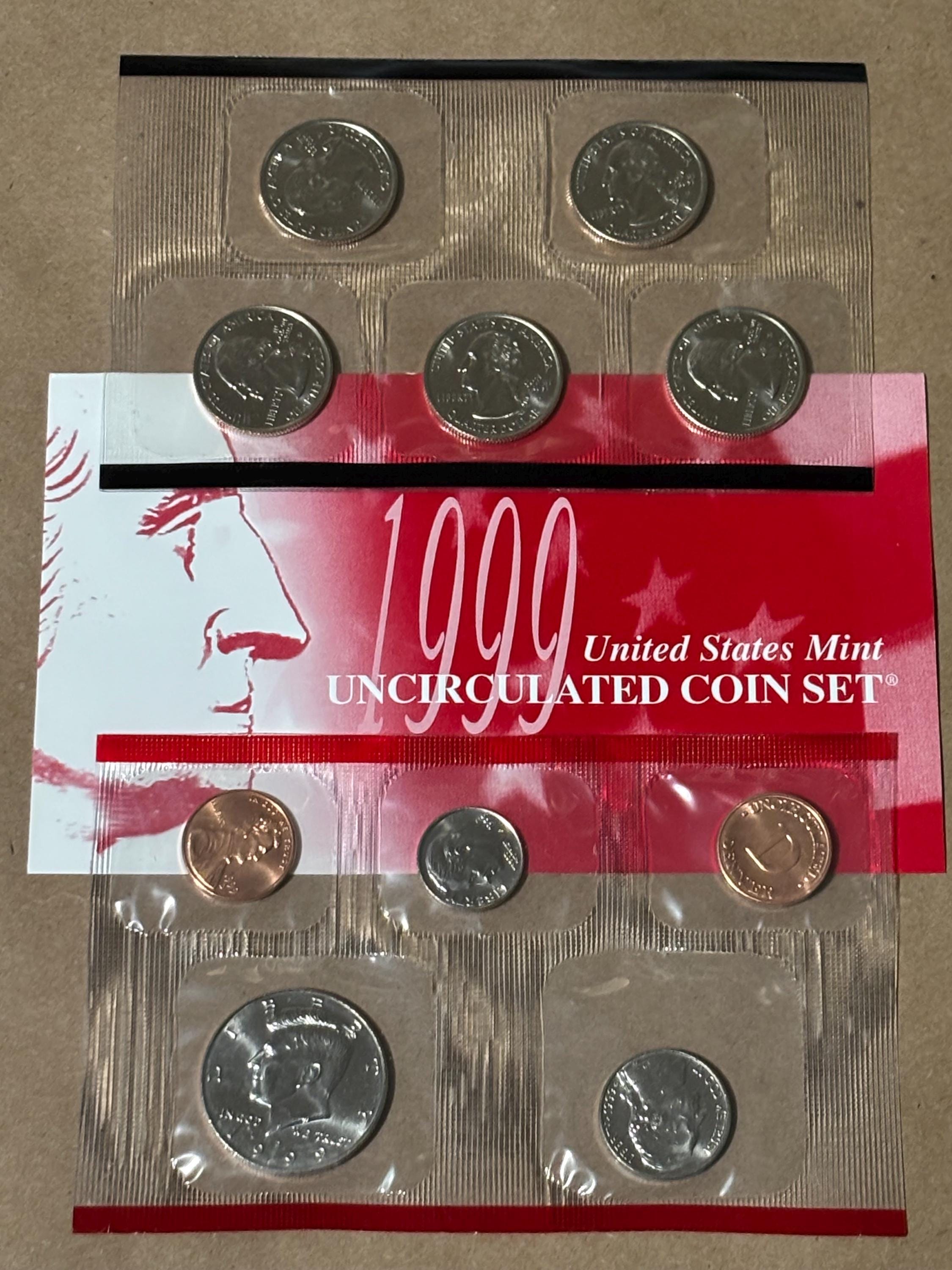 1999 Uncirculated Coin Set – First Year State Quarters, P & D Coins - Etsy