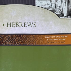 Może przedstawiać: Okładka książki z tytułem "Hebrajczycy" dużymi białymi literami. Okładka zawiera tekst "Reformation Heritage Bible Commentary" oraz "English Standard Version & King James Version in Parallel Columns". Widoczne jest również nazwisko autora, Steven P. Mueller.