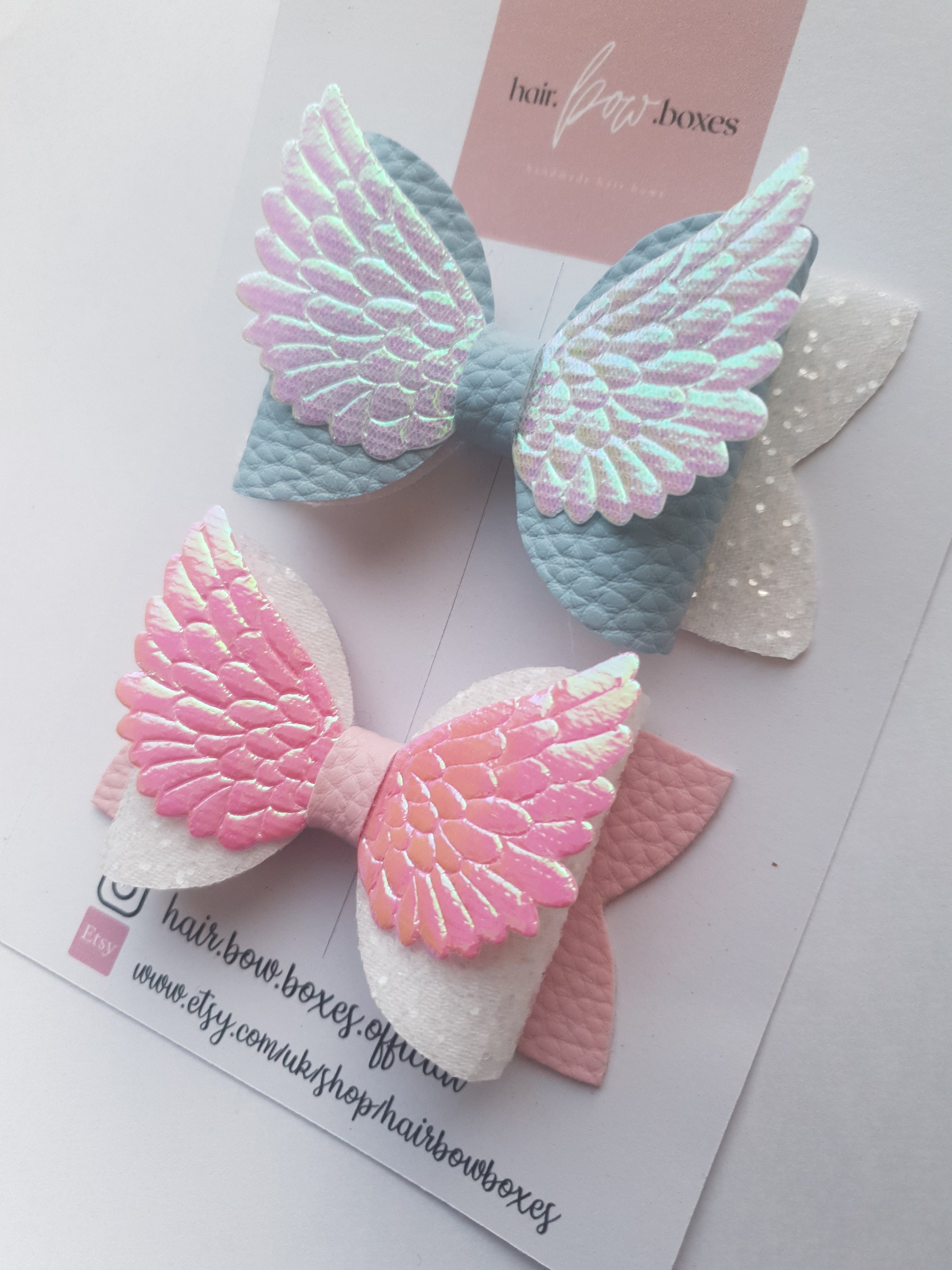 Angel wing hair bows pink hair bow angel wings angel bow Etsy