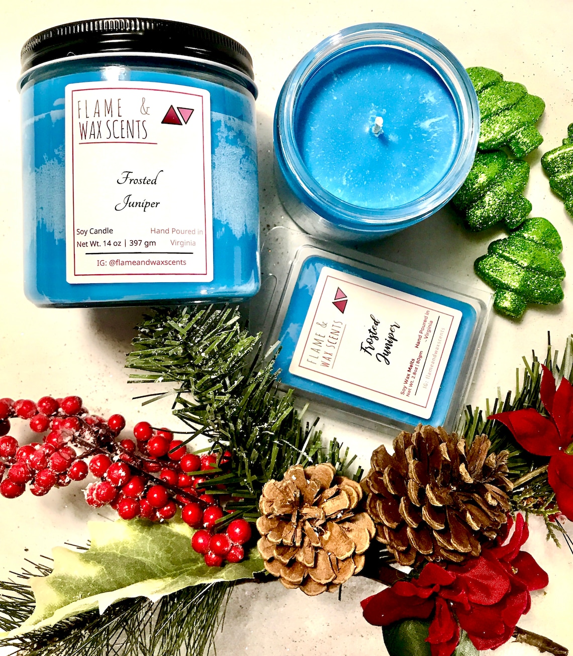 FROSTED JUNIPER Scented Candles Handpoured CandlesDecorative Etsy