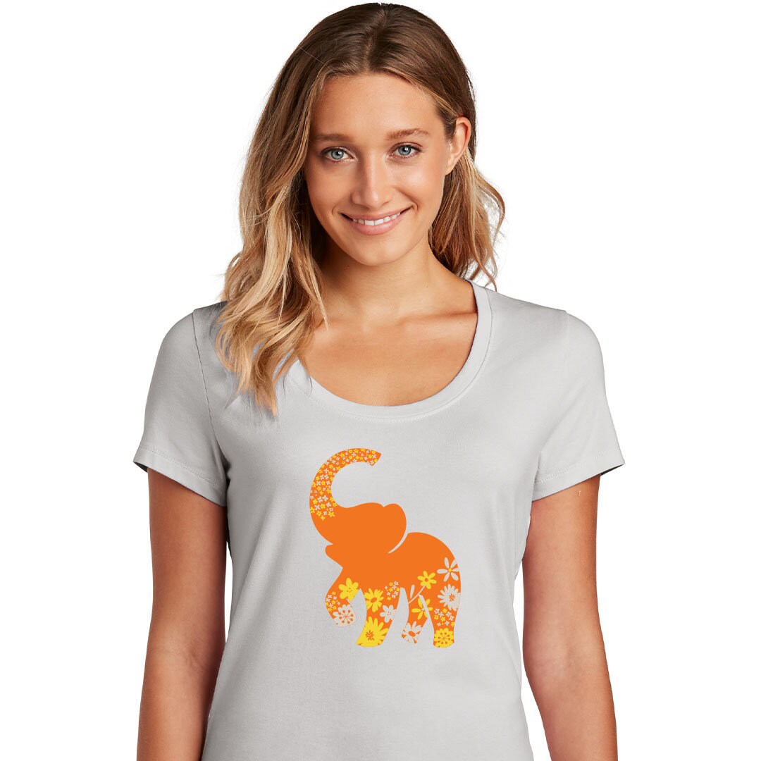 Floral Elephant Tshirt Boho Elephant Women's Tee Etsy