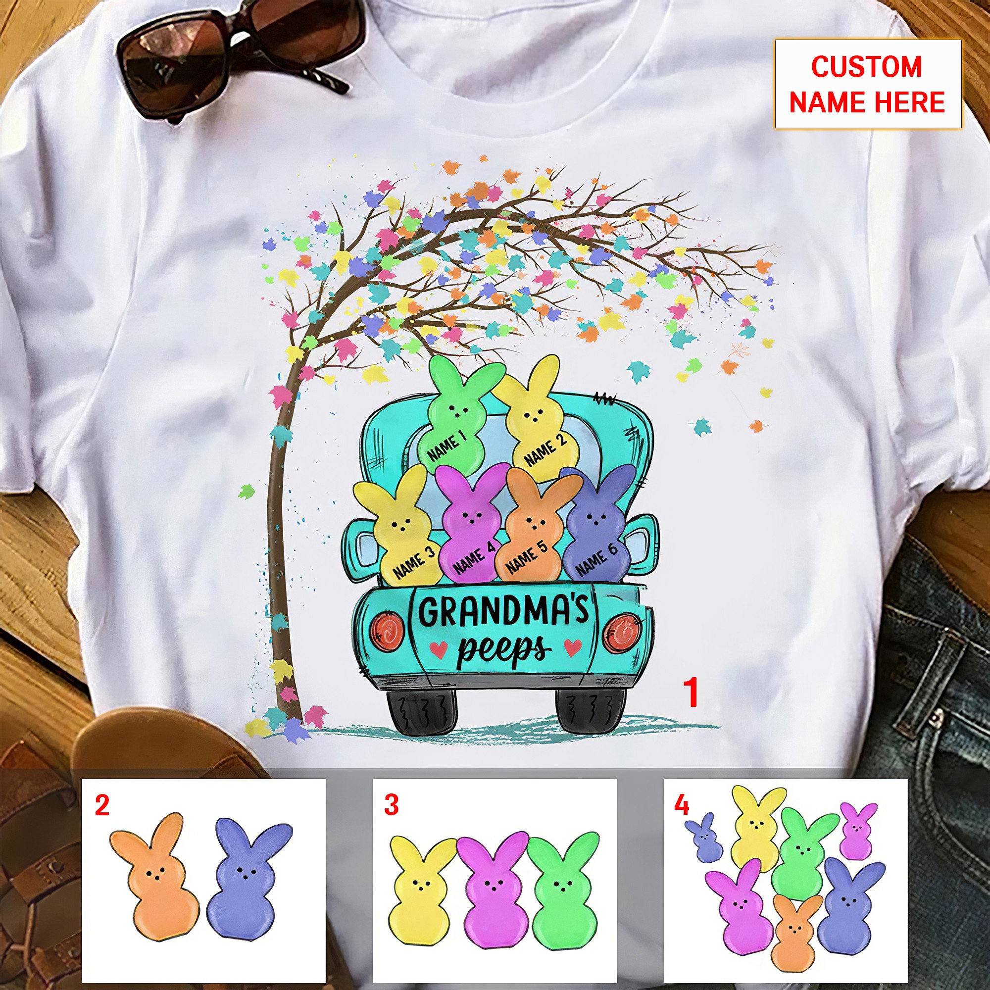 Personalized Grandma Peeps Easter Shirt Easter Shirt for Etsy