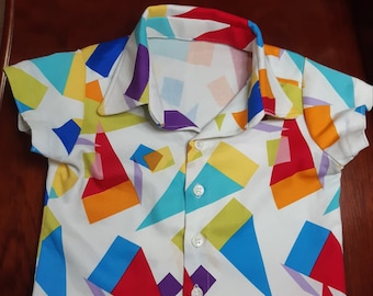 Handmade 00 Dress Shirt Rainbow shapes